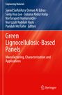 „Green Lignocellulosic-Based Panels“ steht in weiß auf rotem Grund; darunter: „Manufacturing, Characterization and Applications“.