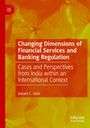 Titel: "Changing Dimensions of Financial Services and Banking Regulation". Autor: Vasant C. Joshi. Hintergrund: Blätter in Orange-Gelb.