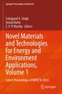 "Novel Materials and Technologies for Energy and Environment Applications, Volume 1" auf orangem Hintergrund mit Springer-Logo.