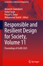 „Responsible and Resilient Design for Society, Volume 11“. Technische Zeichnungen und Zahnräder in Rot-Orange.
