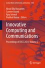 Buchtitel: "Innovative Computing and Communications". Autoren: Aboul Ella Hassanien u.a. Rotes Netzhintergrundbild.