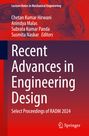 „Recent Advances in Engineering Design“, Autoren: Chetan Kumar Hirwani, Anindya Malas, Subrata Kumar Panda, Susmita Naskar. Hintergrund: rote Zahnräder.