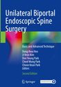 "Unilateral Biportal Endoscopic Spine Surgery" (Buchtitel). Autorenliste. Blaue und bunte abstrakte Hintergründe. Logos: Springer, MOREMEDIA.