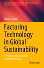 „Factoring Technology in Global Sustainability“. Gelber Hintergrund, Logo unten rechts. Autorenname oben.