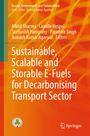 Buchcover mit orangem Hintergrund und Text: "Sustainable, Scalable and Storable E-Fuels for Decarbonising Transport Sector".