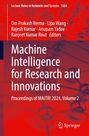 "Machine Intelligence for Research and Innovations" Titel auf rotem Hintergrund mit Molekülstruktur.