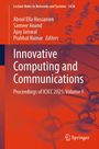 Text: "Lecture Notes in Networks and Systems 1438", "Aboul Ella Hassanien", "Sameer Anand", "Ajay Jaiswal", "Prabhat Kumar Editors", "Innovative Computing and Communications", "Proceedings of ICICC 2025, Volume 9". Hintergrund: Molekülstruktur, Logo unten rechts.