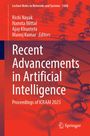 Text: "Recent Advancements in Artificial Intelligence. Proceedings of ICRAAI 2025. Springer." Hintergrund: rote Molekül-Struktur.