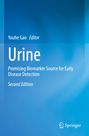 Blauer Hintergrund mit Text: "Urine: Promising Biomarker Source for Early Disease Detection, Second Edition" von Youhe Gao.