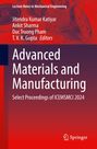 „Advanced Materials and Manufacturing“ in Großbuchstaben, darunter „Select Proceedings of ICEMSMCI 2024“. Gears und technische Zeichnungen im Hintergrund.