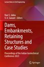 Buchtitel: "Dams, Embankments, Retaining Structures and Case Studies". Rote Hintergrundgrafik, Springer-Logo unten rechts.