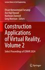 Titel: "Construction Applications of Virtual Reality, Volume 2". Rote und violette Farbverläufe, Springer-Logo unten.