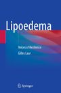 „Lipoedema: Voices of Resilience“ von Gilles Laur. Springer-Logo unten. Hintergrund mit blauen und roten Wellen.