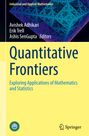 "Quantitative Frontiers: Exploring Applications of Mathematics and Statistics." Farbiges geometrisches Muster.
