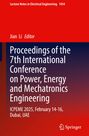 „Proceedings of the 7th International Conference on Power, Energy and Mechatronics Engineering, Springer“, roter Hintergrund.