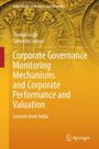 Titel: Corporate Governance Monitoring Mechanisms and Corporate Performance and Valuation. Orange Hintergrund mit Münzen.