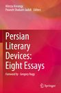 "Persian Literary Devices: Eight Essays", Vorwort von Gregory Nagy. Autoren: Alireza Korangy, Pouneh Shabani-Jadidi. Roter Hintergrund.