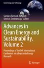 "Advances in Clean Energy and Sustainability, Volume 2." Wissenschaftsbuch mit Logo und Erde im Hintergrund.