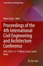 Titel: "Proceedings of the 4th International Civil Engineering and Architecture Conference". Rote, abstrakte Hintergrunddesigns.