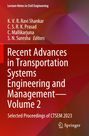 Recent Advances in Transportation Systems Engineering and Management-Volume 2, Buch