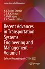 Recent Advances in Transportation Systems Engineering and Management-Volume 1, Buch