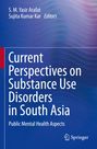 „Current Perspectives on Substance Use Disorders in South Asia“ steht in Weiß auf einem blauen, wellenförmigen Hintergrund.