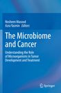Blaues Buchcover mit Titel: "The Microbiome and Cancer", Autoren: Nosheen Masood, Azra Yasmin. Verlag: Springer.