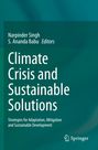 "Climate Crisis and Sustainable Solutions", Herausgeber: Narpinder Singh, S. Ananda Babu, grüner Hintergrund, Springer-Logo.
