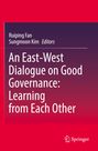 Roter Hintergrund mit dem Text: "An East-West Dialogue on Good Governance: Learning from Each Other" von Ruiping Fan und Sungmoon Kim.