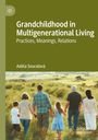„Grandchildhood in Multigenerational Living“. Eine Familie spaziert durch ein Feld, von hinten gesehen.