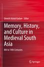 "Memory, History, and Culture in Medieval South Asia, 8th to 14th Centuries." Ein roter Hintergrund mit Linien und ein Logo.