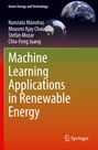 Titel: "Machine Learning Applications in Renewable Energy." Autoren: Namrata Manohar, Mousmi Ajay Chaurasia, Stefan Mozar, Chia-Feng Juang. Bunte Gestaltung mit Planeten.