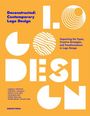 „Deconstructed: Contemporary Logo Design“, Gestaltung in Weiß und Blau auf orangem Hintergrund, stilisierte Formen.