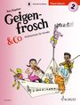 Theoriebuch 2, Geigenfrosch & Co, Violinschule für Kinder, Illustration: Kinder und Tiere musizieren auf einem Papierboot.