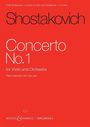 Cover mit Text: "Shostakovich Concerto No. 1 for Violin and Orchestra". Auf rotem Hintergrund.
