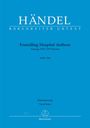 Blauer Hintergrund mit weißem Text: "HÄNDEL BÄRENREITER URTEXT, Foundling Hospital Anthem, HWV 268, Klavierauszug."