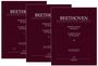 Drei Notenhefte mit den Titeln "BEETHOVEN", "Sämtliche Sonaten für Klavier" und "Complete Sonatas for Pianoforte".