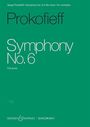 Prokofieff Symphony No. 6, Full score. Grüner Hintergrund, stilvolle weiße und schwarze Schrift.
