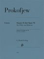 "Prokofjew, Sonate D-dur Opus 94 für Flöte und Klavier. G. Henle Verlag. Blaues Cover mit klarer Typografie."