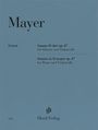 Mayer, Sonate D-dur op. 47, für Klavier und Violoncello, Henle Verlag. Blauer Hintergrund, minimalistisches Design.