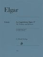 "Elgar, La Capricieuse Opus 17 für Violine und Klavier. G. Henle Verlag." Schrift auf grauem Hintergrund.