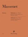 Massenet, Horizons, Méditation aus "Thaïs", bearbeitet für Violine und Klavier. Henle Verlag Logo auf orangefarbenem Hintergrund.