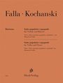 Text: Falla · Kochanski. Suite populaire espagnole für Violine und Klavier. Henle Verlag. Hintergrund: orange.