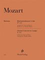 Mozart: Klarinettenkonzert A-dur KV 622, Bearbeitet von Timothy Ridout, HenleVerlag. Oranger Hintergrund.