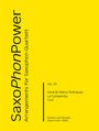 "SaxoPhonPower Arrangements für Saxophon-Quartett, Vol. 23, Gerardo Matoz Rodríguez, La Cumparsita, Tango" in schwarzer Schrift auf gelbem Hintergrund.