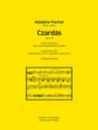 Adolphe Fischer, Czardás, opus 10, für Alt-Saxophon und Klavier, gelber Hintergrund, Notenausschnitt unten.