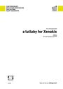 Irini Amargianaki: a lullaby for Xenakis für Schlagzeugquartett (2022), Noten