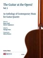 „The Guitar at the Opera! Vol. 3“; Anthologie zeitgenössischer Musik für Gitarrenquartett. Abbildung einer Gitarrenseite.