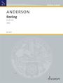 "ANDERSON, Reeling, for solo violin (1992), ED 14317. Oben: Edition Schott. Unten: Schott-Logo. Grau mit gelbem Streifen."