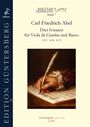 Carl Friedrich Abel: Drei Gambensonaten (B, D, G) für Viola da Gamba und Basso, Noten